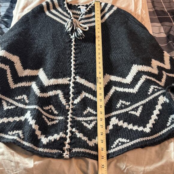 J.Jill Wool Blend Cape Poncho Women's OS One Size Fits Most Gray Nordic - Picture 6 of 8